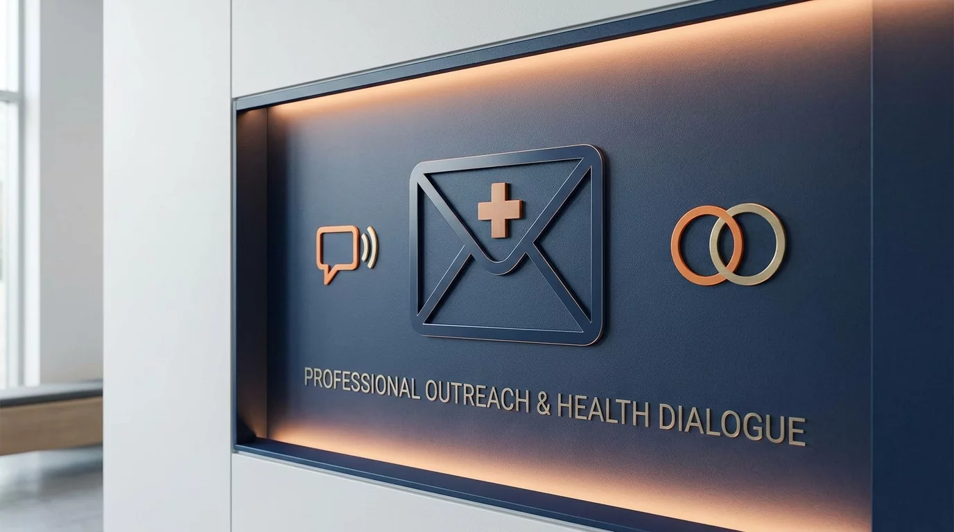 Enveloppe email avec symboles sante communication